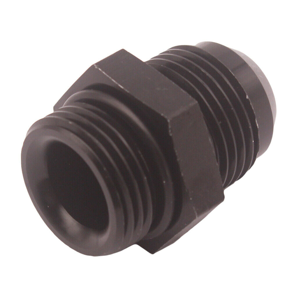 Aluminum ORB-10 O-ring Boss 10AN to AN12 Male Adapter Adapter Fitting, Black