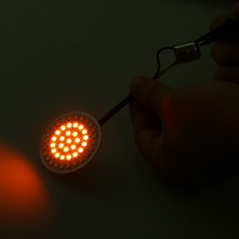 Round Amber White 48LED Turn Signal Inserts Light 12V Universal For Motorcycle