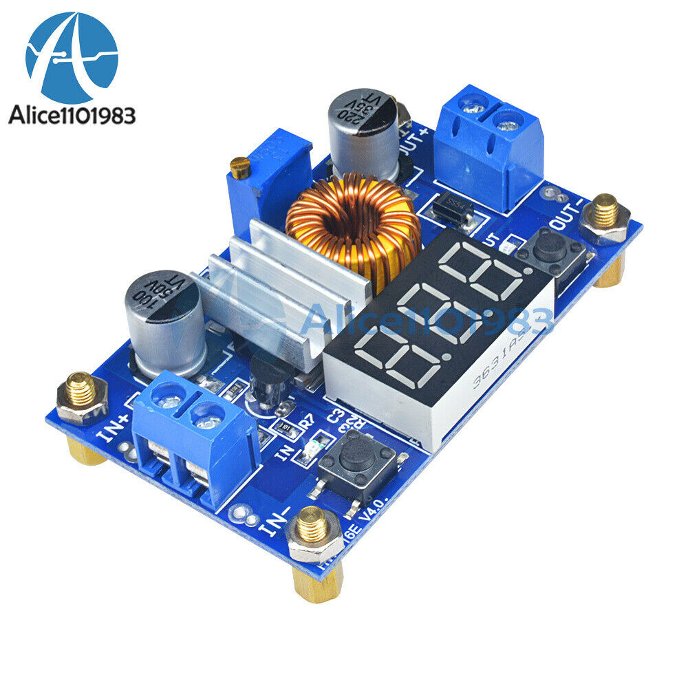 10PCS 5A Adjustable Power CC/CV Step-down Charge Module LED Driver  Voltmeter