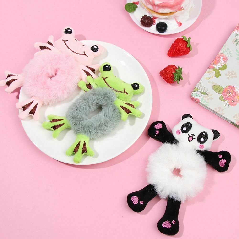 Cute Scrunchie Elastic HairHoop Headband Plush HairBands Animal Hair Ties