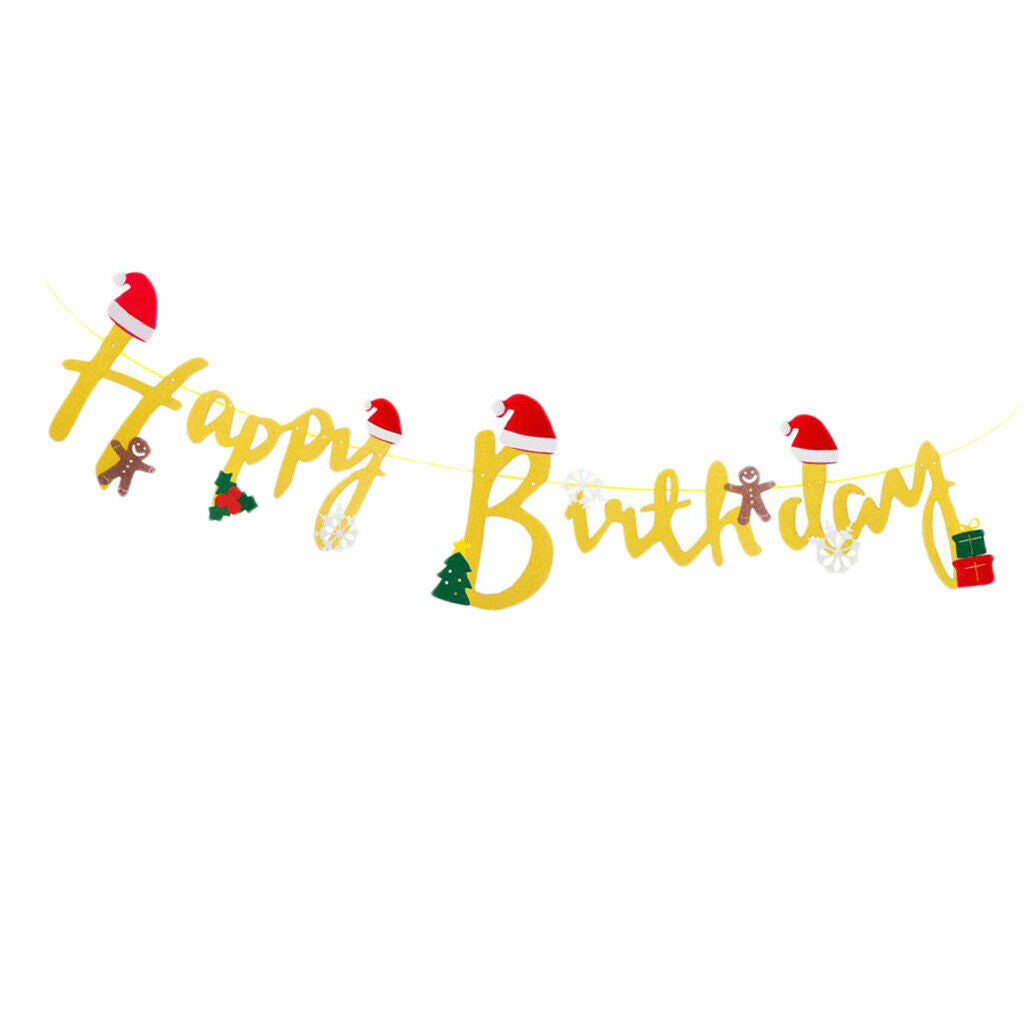 Happy Brithday Bunting Banner Birthday Party Decoration Supplies Golden