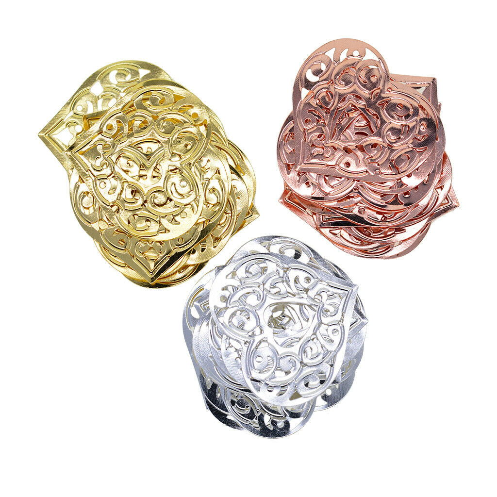 60Pcs Filigree Charms Pendants Scrapbooking Crafts Making Bracelets Necklace
