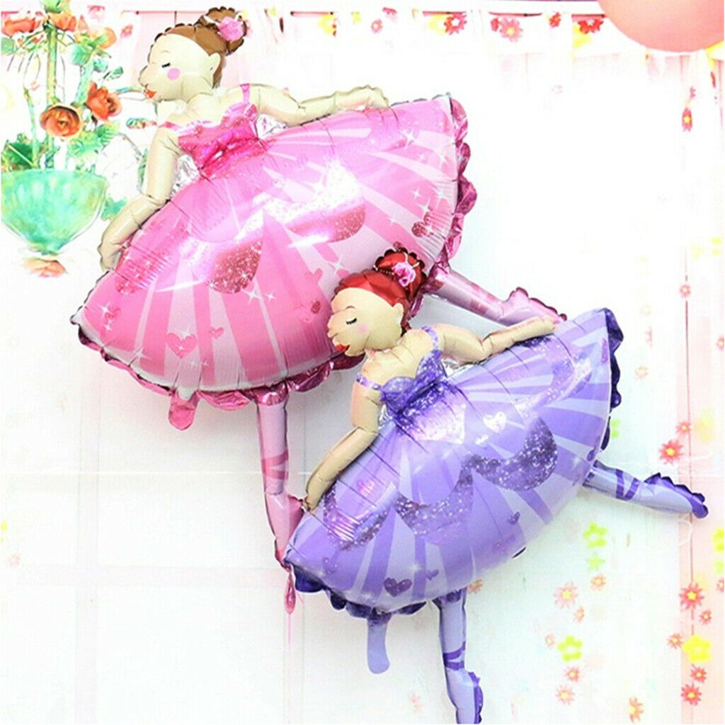 2 Piece Set Ballerina Foil Balloons Baby Shower Party Decoration