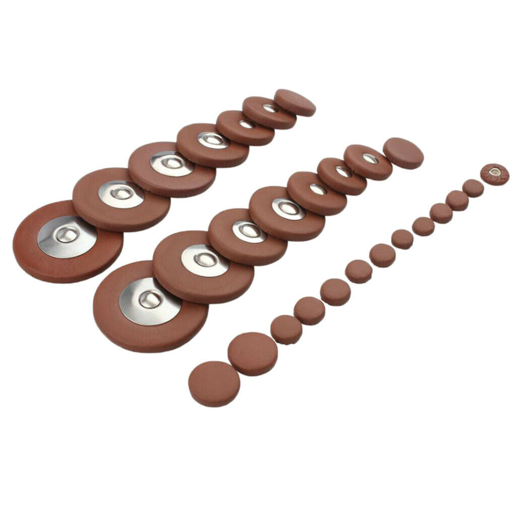 28 Pieces Soprano Saxophone Pads Sax Leather Pads for Saxphone Repair