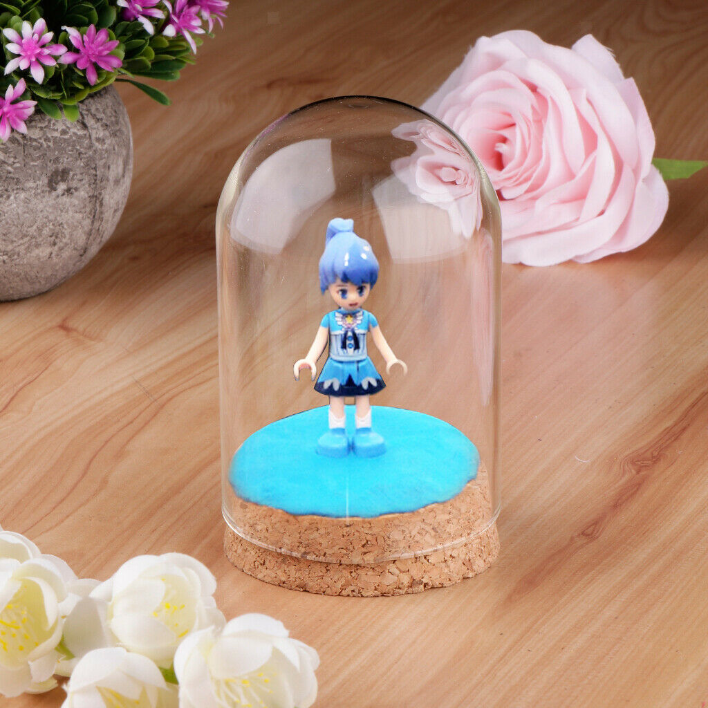 10Pcs Mini Glass Hemisphere Cover Dome Cabochon w/ Cork Table Decor Craft