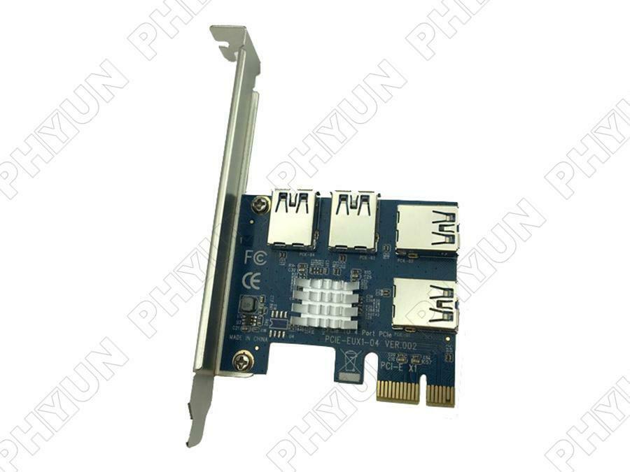 PCI Express Riser Card PCI-E 1x to 16x 1 to 4 PCIE Bus Port USB Slot Multiplier