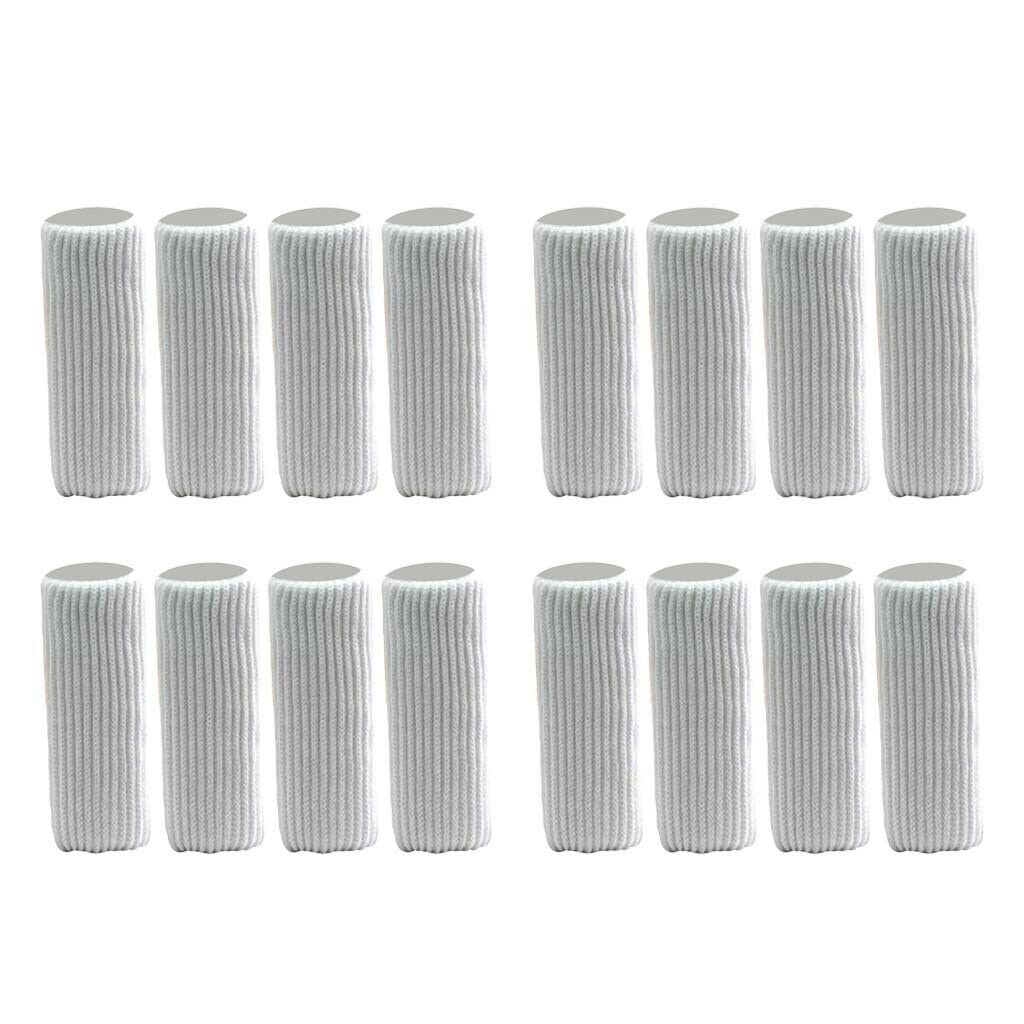 16x for Dia 9-18cm Elastic Furniture Sliders Knitted Chair Leg Socks -White