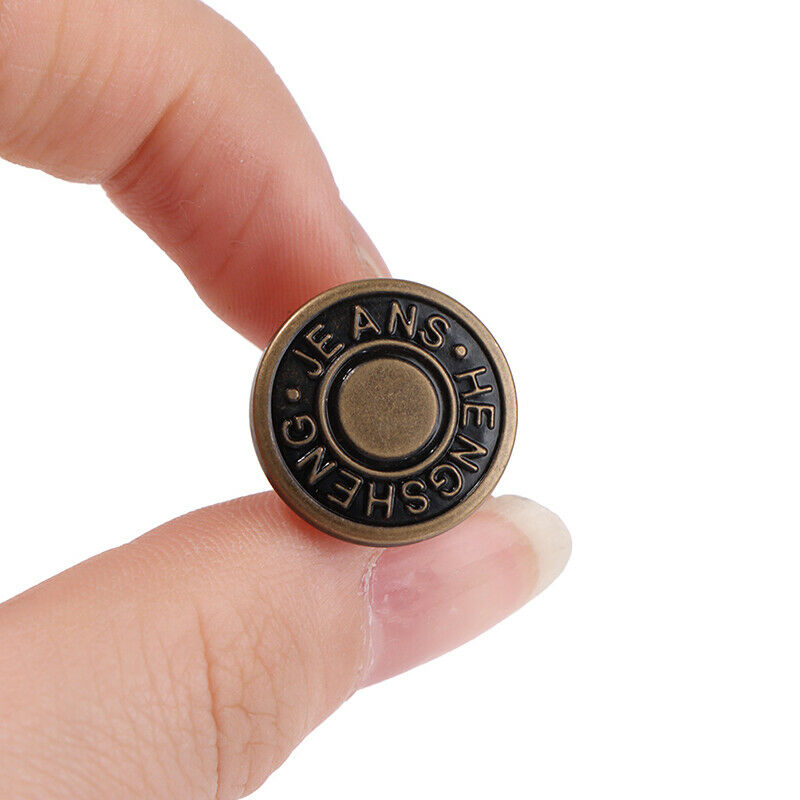 6pcs Detachable Buttons Universal Jeans Clip Snap Button Perfect Fit No S.l8