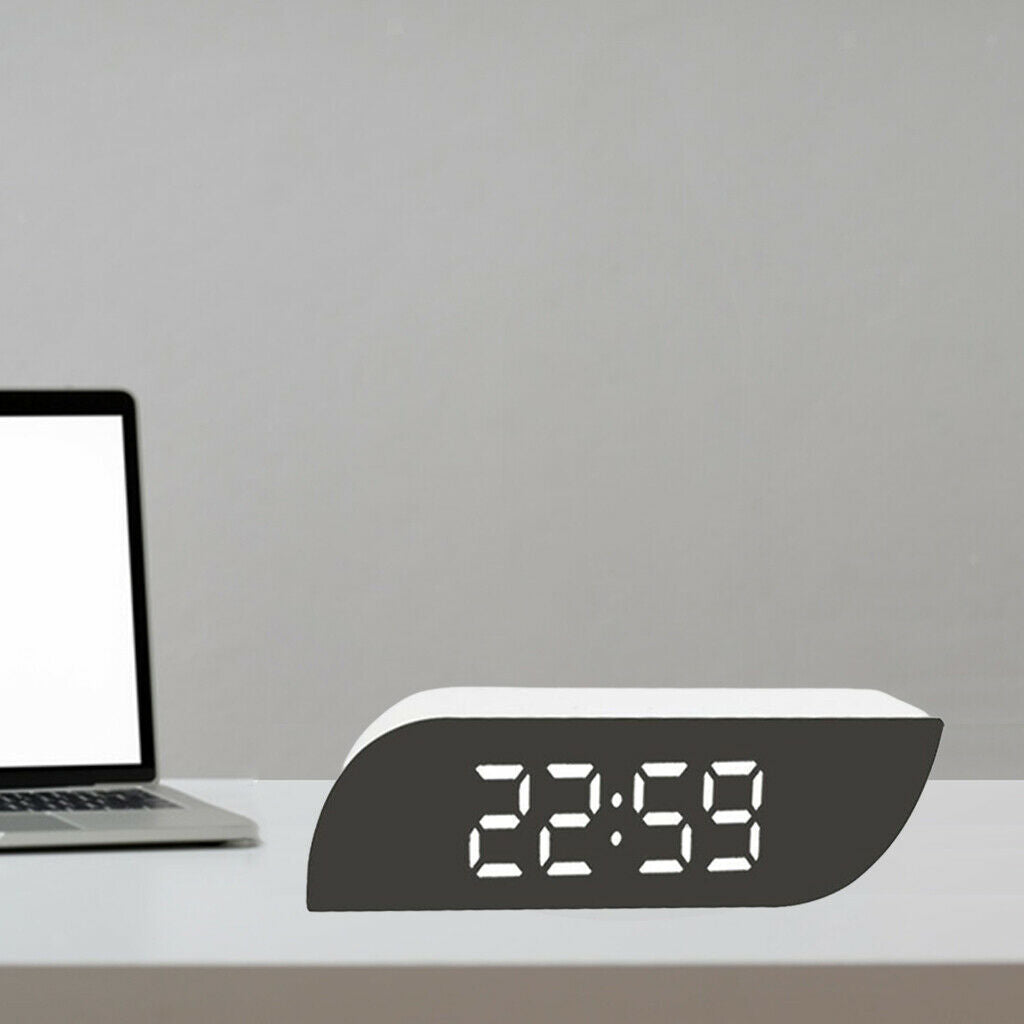 LED Desk Alarm Clocks Calendar Temperature 3 Mode Snooze White White Light