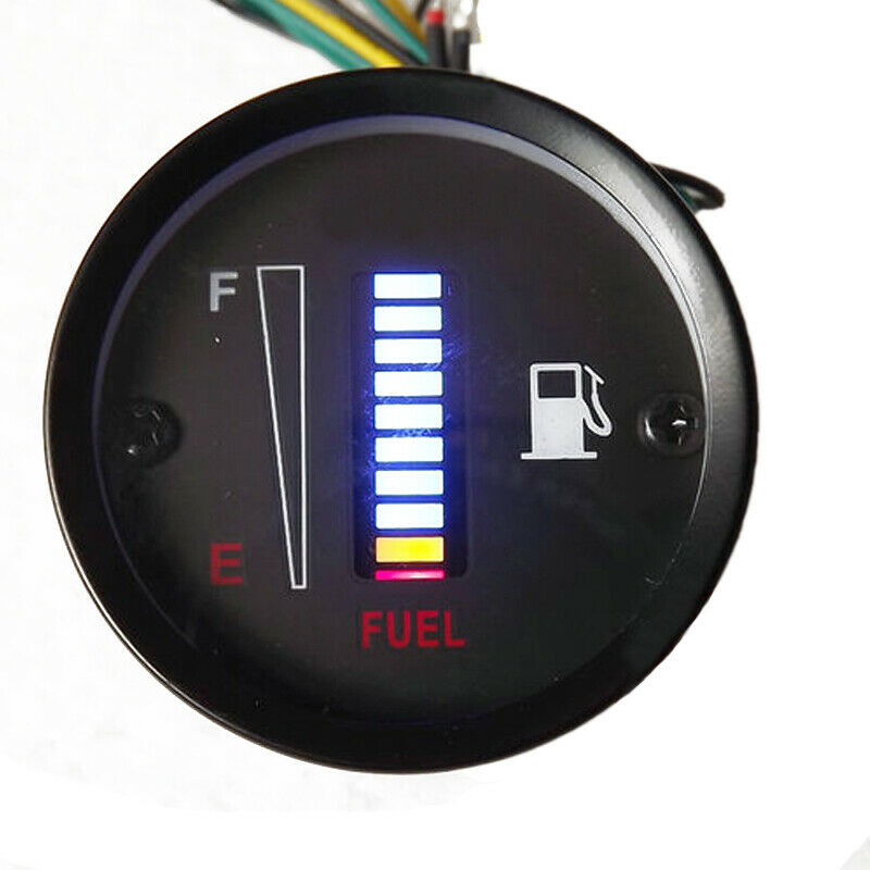 12V Car Motorcycle Scooter 2inch 52mm LED Display Fuel Level Meter Digital Gauge