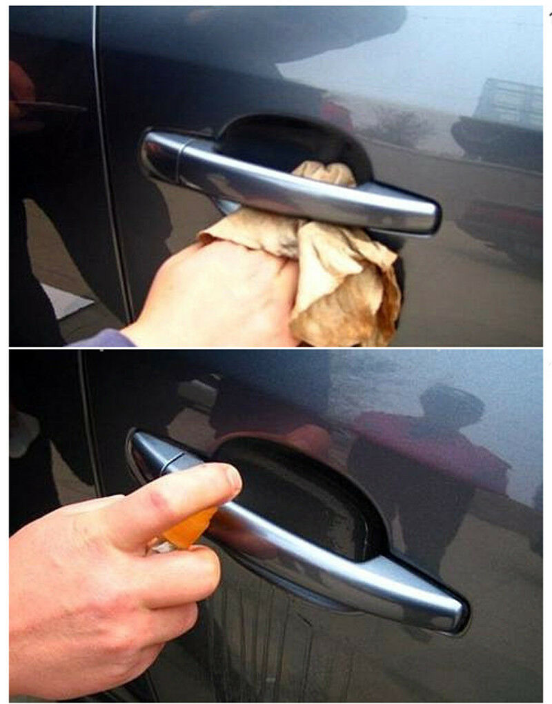 4pcs Invisible Clear Car Door Handle Paint Scratch Protector Guard Film Sheet