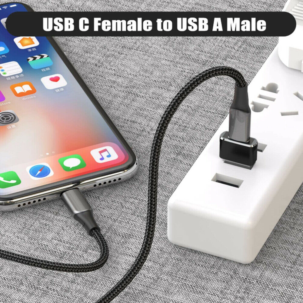 2 Pieces Type C to A Charger Cable Adapter USB C Female to USB Male Adapter