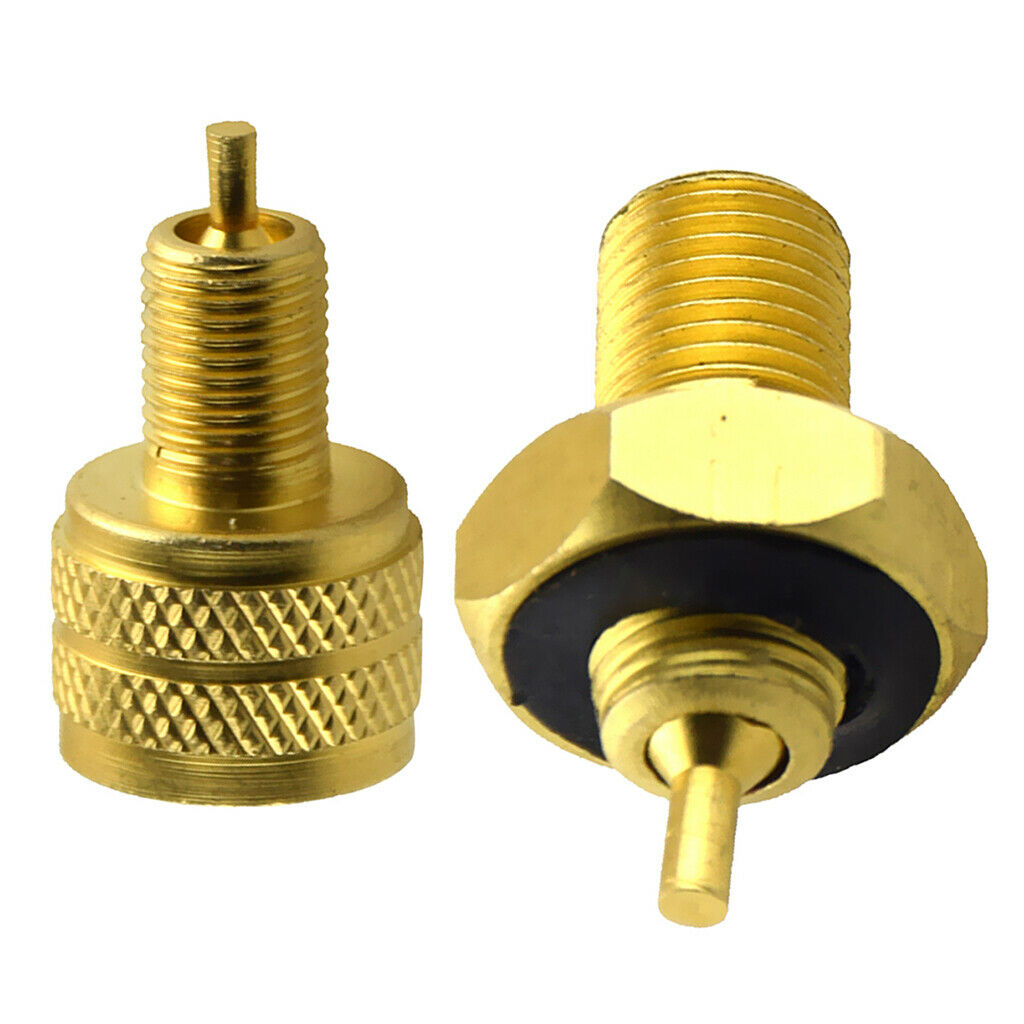 2 Pieces Copper+Rubber Bore Tire Valve Reducer Adapter External + Internal