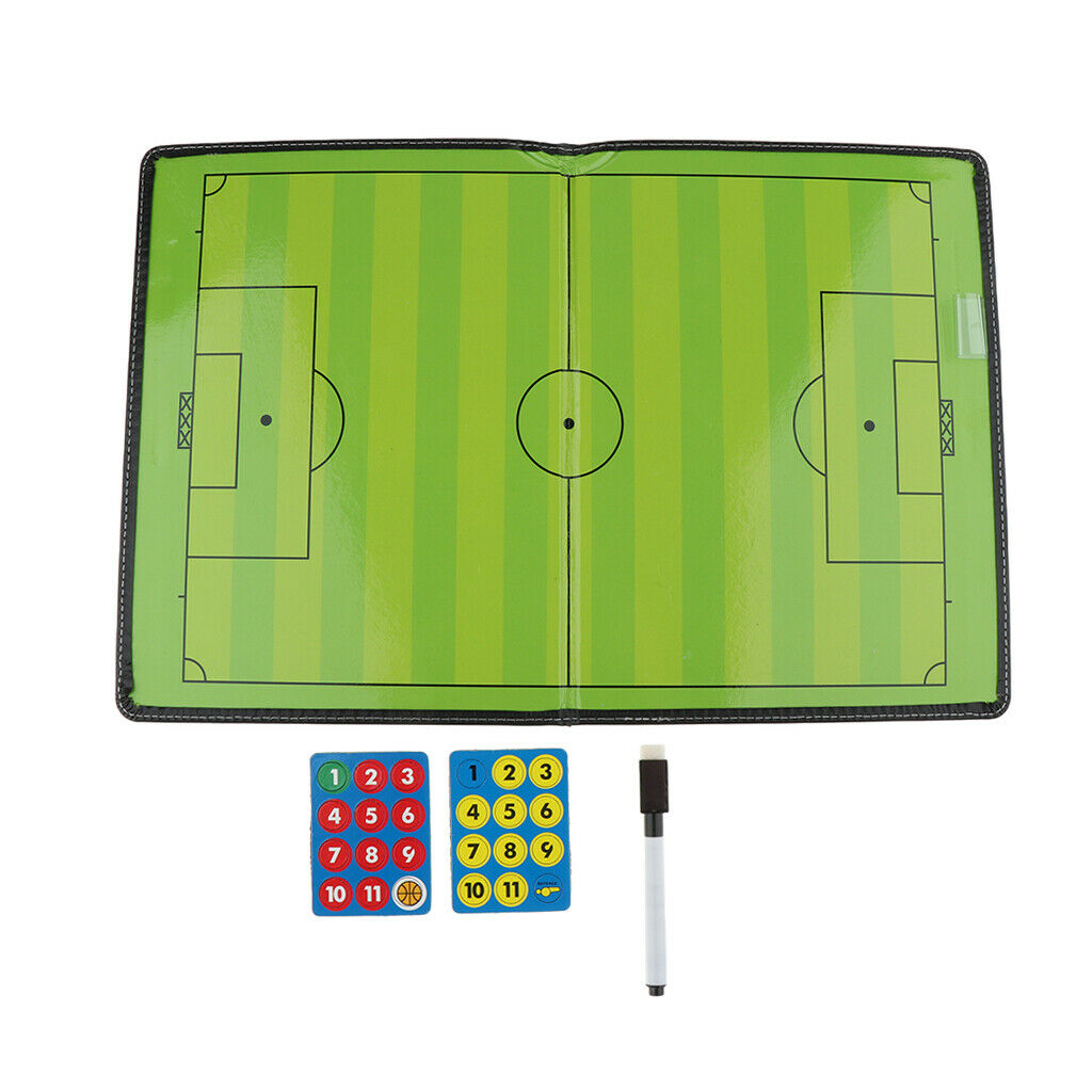 Football Coaching Board Foldable Strategy Teaching Clipboard Kit with Dry Eraser