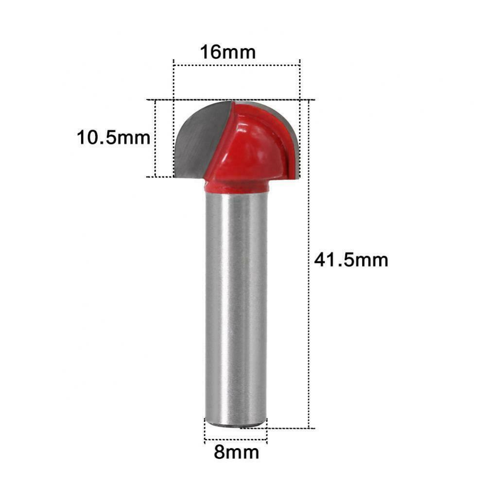 8mm Shank 16mm Dia.Round Nose Cove Core Box Router Bit Woodworking Tools