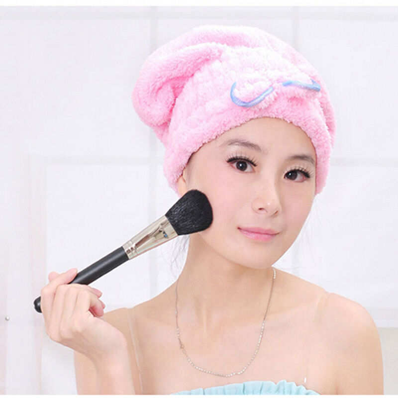 1x Magic Dry Hair Cap Shower Cap Super Absorbent Microfiber Hair Wrap Towel  DD
