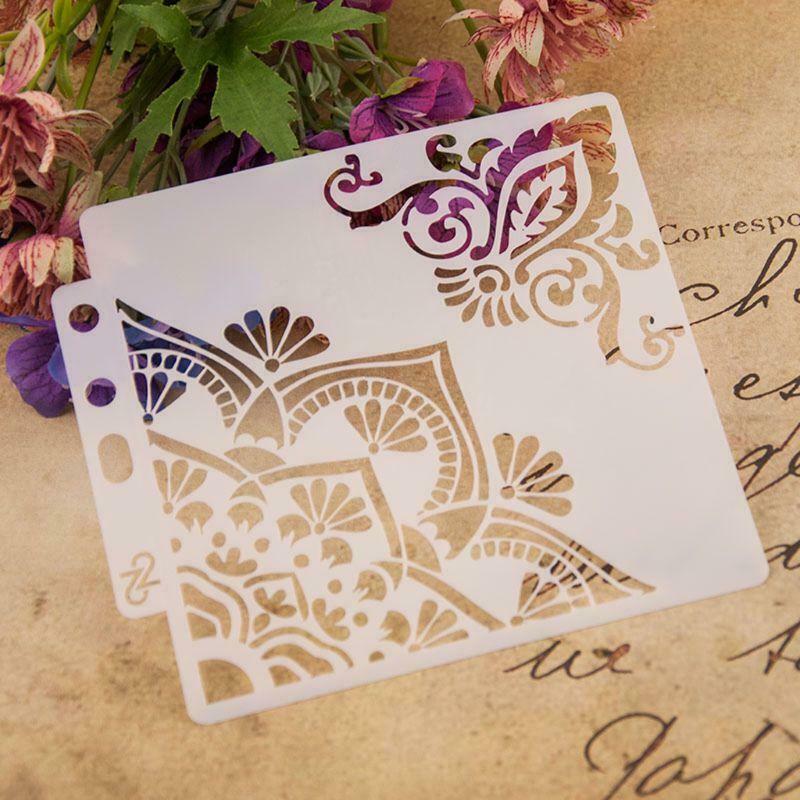 Flower Corner Stencils Template Painting Scrapbooking Embossing Album Card DIY