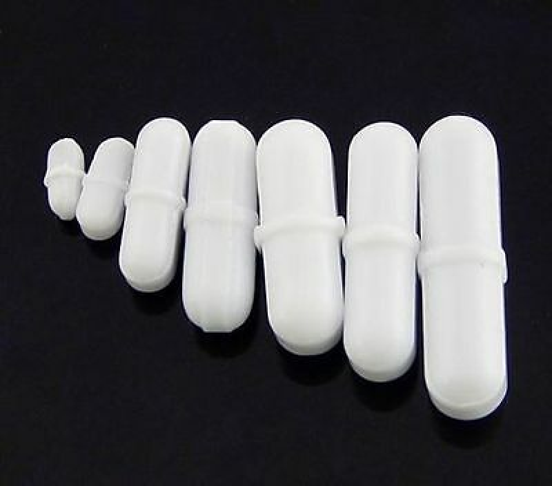 8pcs PTFE magnetic stirrer mixer stir bar White Colour ribbed centre