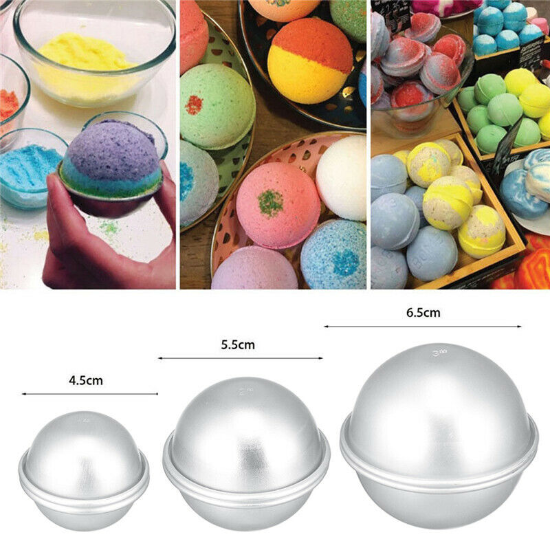 6PCS Round Aluminium Alloy Bath Bomb Molds DIY Tool Bath Bomb Salt Ball C.l8