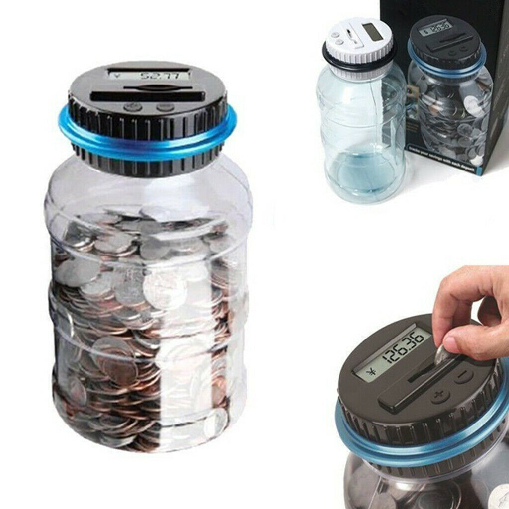 Digital Coin Counting Piggy Bank Electric Display Battery Powered Kids EUR