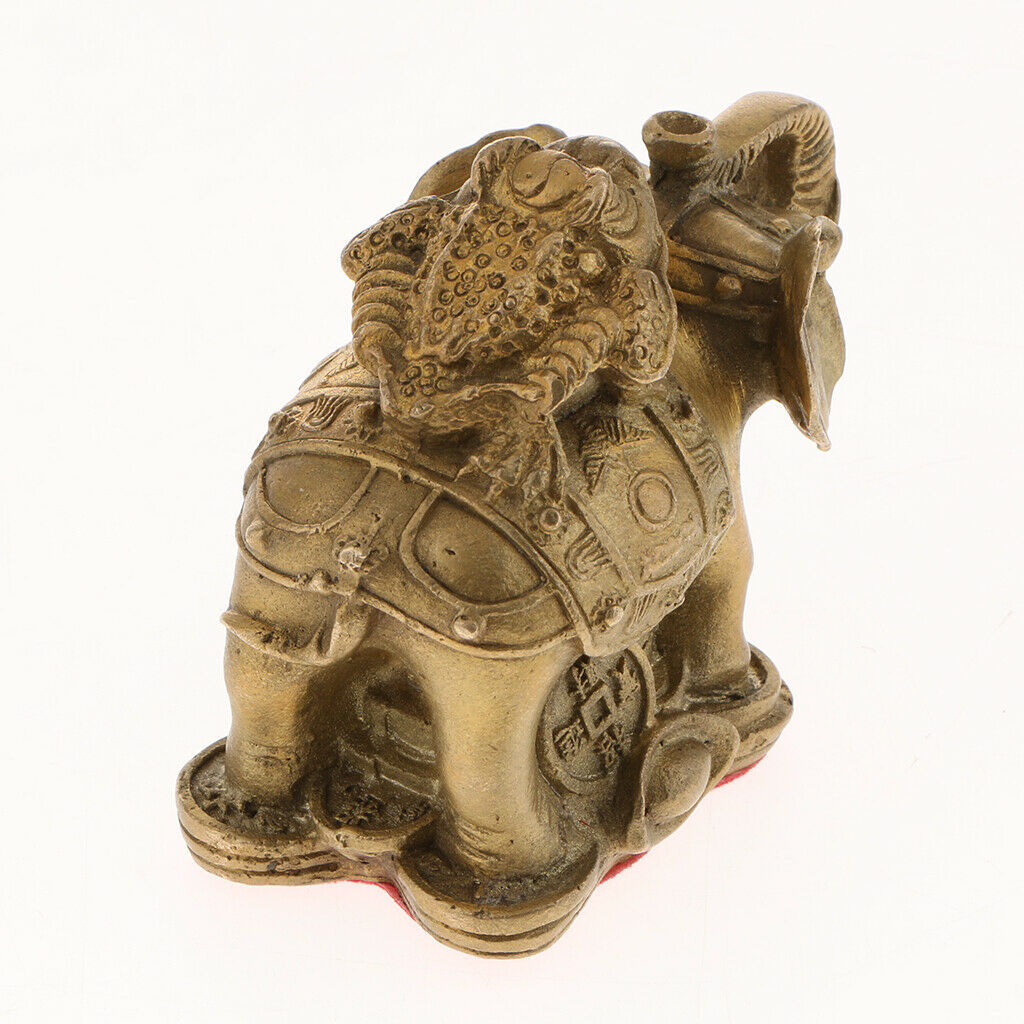copper lucky toad elephant decoration Furnishing feng shui ornament craft M