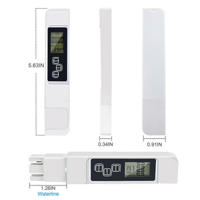 New TDS EC Meter Temperature Tester pen 3 In1 Func. Conductivity Water Quality