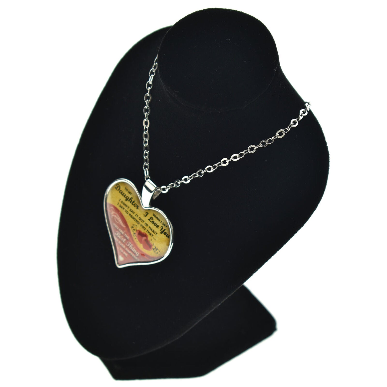 To My Daughter Heart Necklace I Love You From Mom Dad Best Thing Pendant Gift