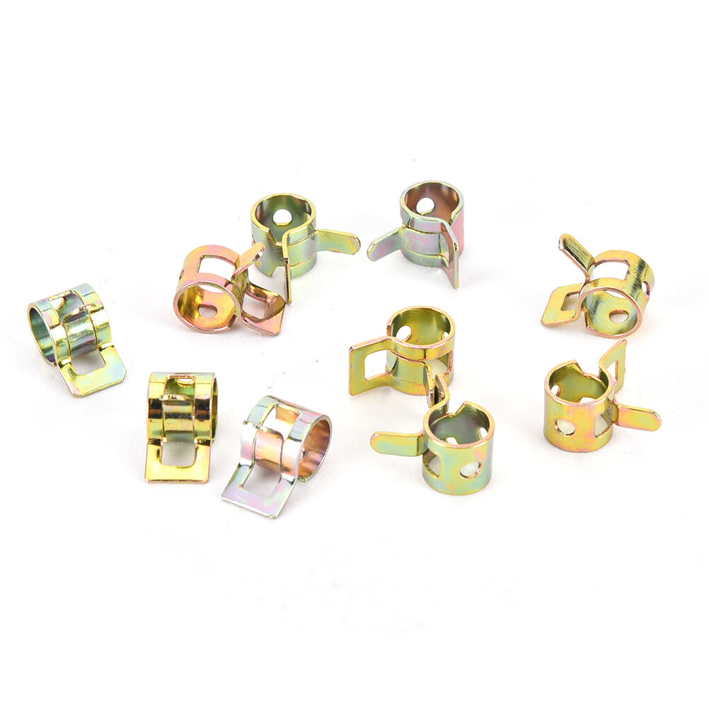 10 Pcs/Set Spring Pipe Clip Oil Water Air Tube Clamps Band Type Fastene.l8