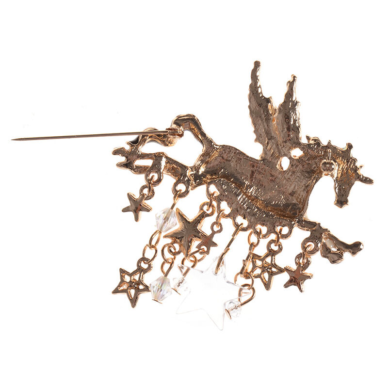Pegasus Star Charm Breastpin Brooch Pin Tassel Alloy Party Women Jewellery Gift