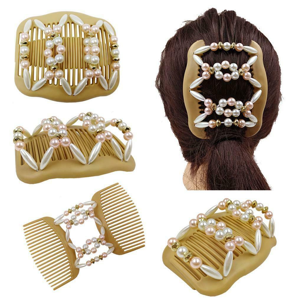 Women's Retro Style Fashion Hair Combs Clips Pearls Hairpin Updo Tools