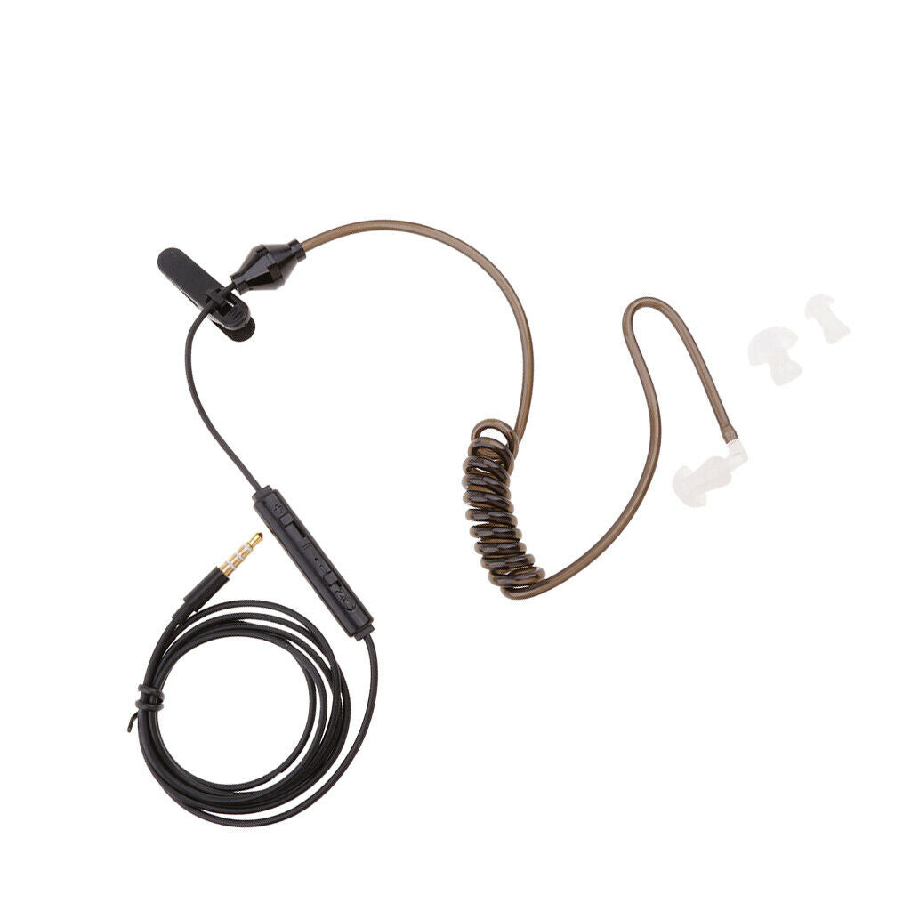 Anti-Radiation Mono Earphones 3.5mm Stereo Acoustic Tube Earpiece Earbuds