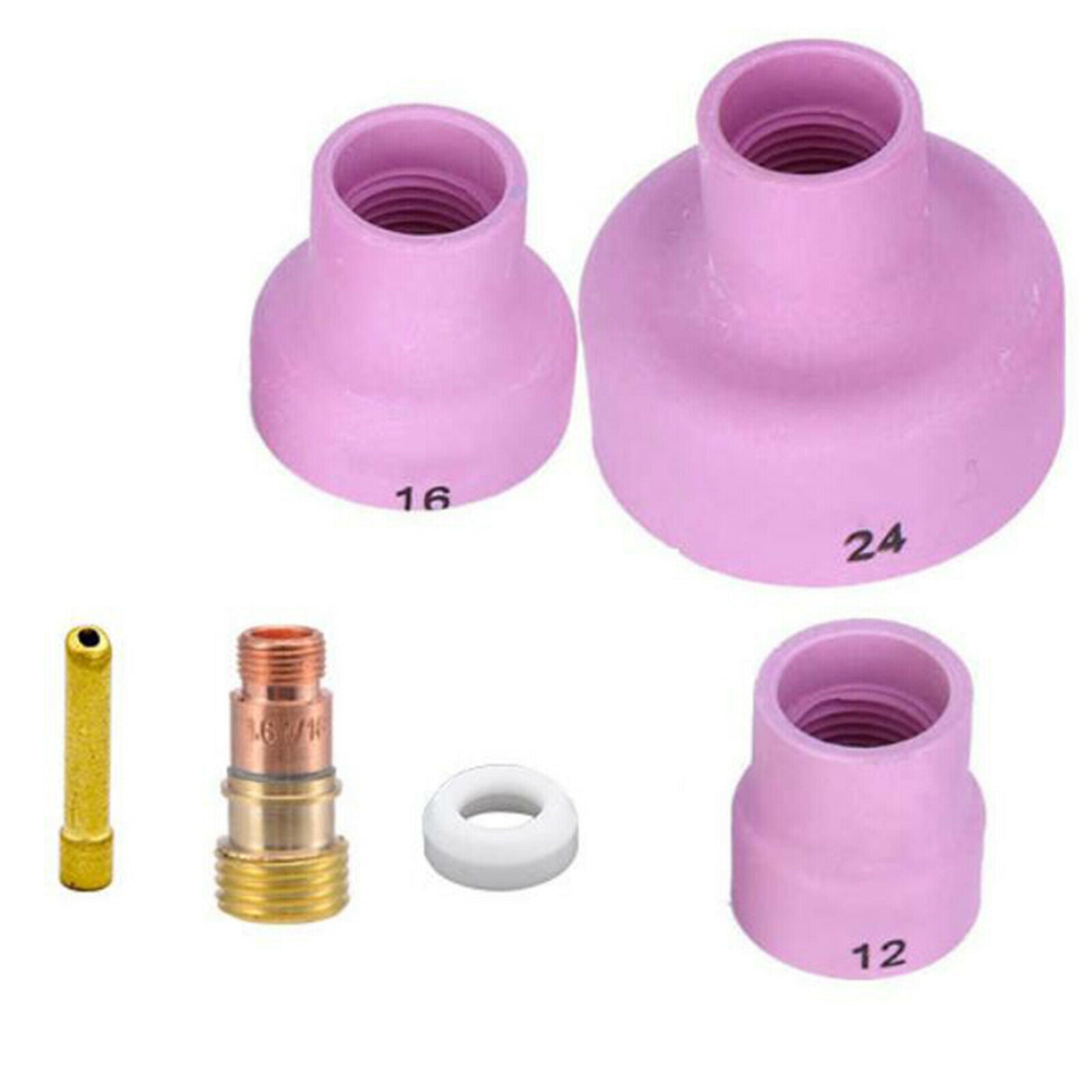 6Pcs Alumina Ceramic Nozzle Cups Collet Gas Lens Portable for WP 17/18/26