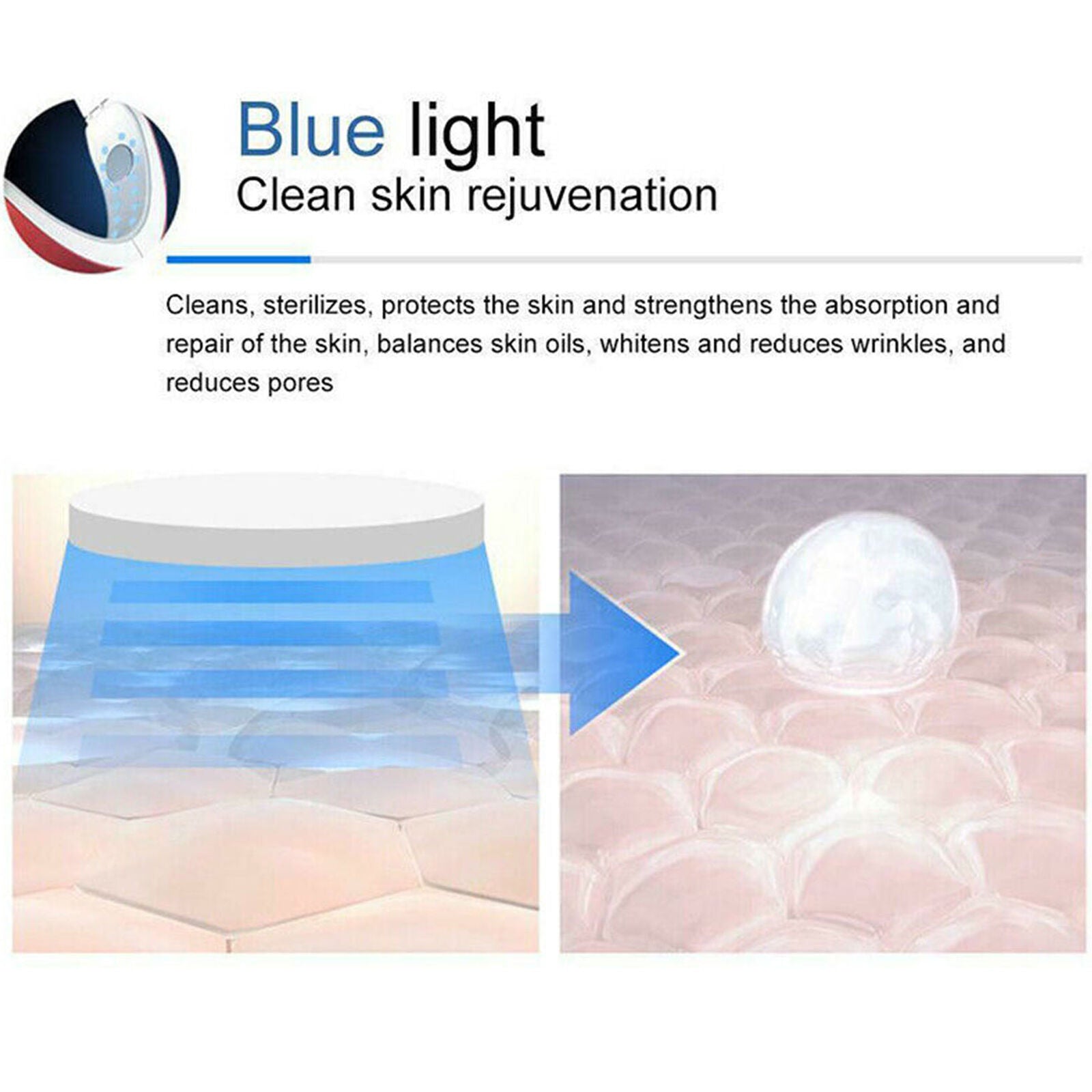 Electric V-Face Lift Red Blue Light Vibration Massage Skin Lifting Beauty Device