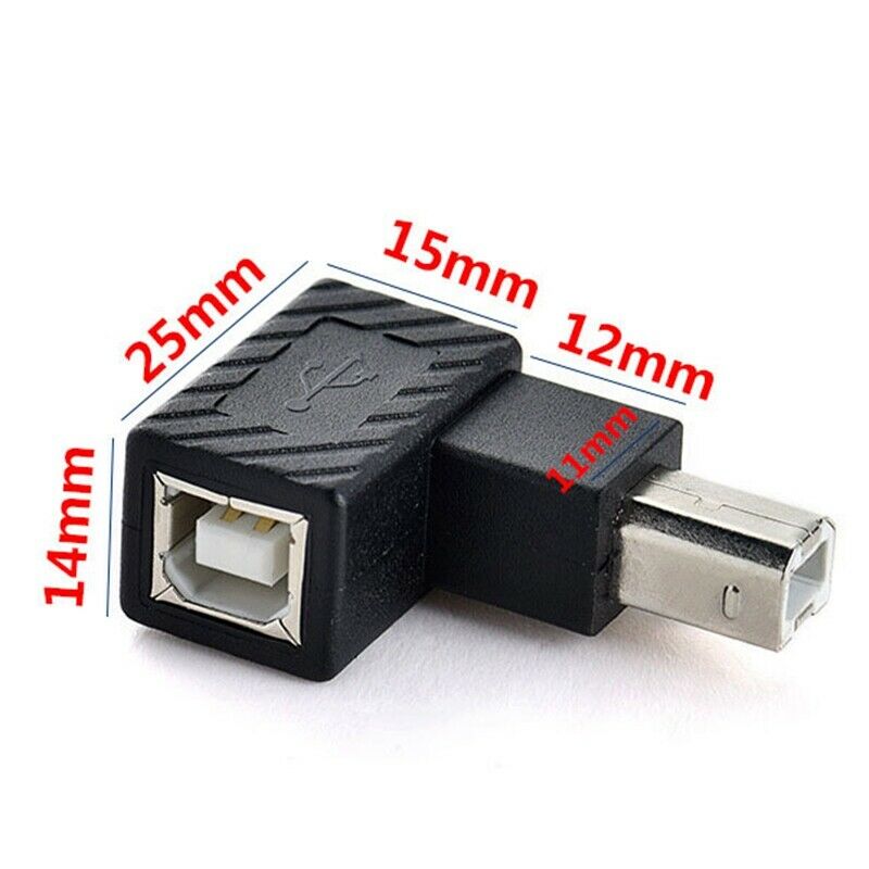 USB 2.0 Type B Print Port Adapter Converter 90 Degree Right Angle Plug ExtenS7K2