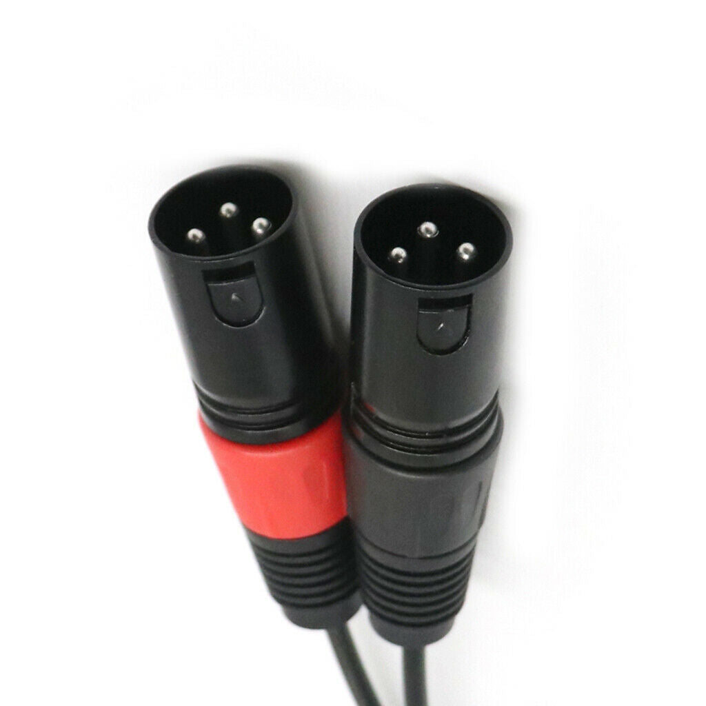 1Ft 1/8" 3.5mm Male Plug Stereo TRS Audio to Dual 2 3pin XLR Male Cable Ja