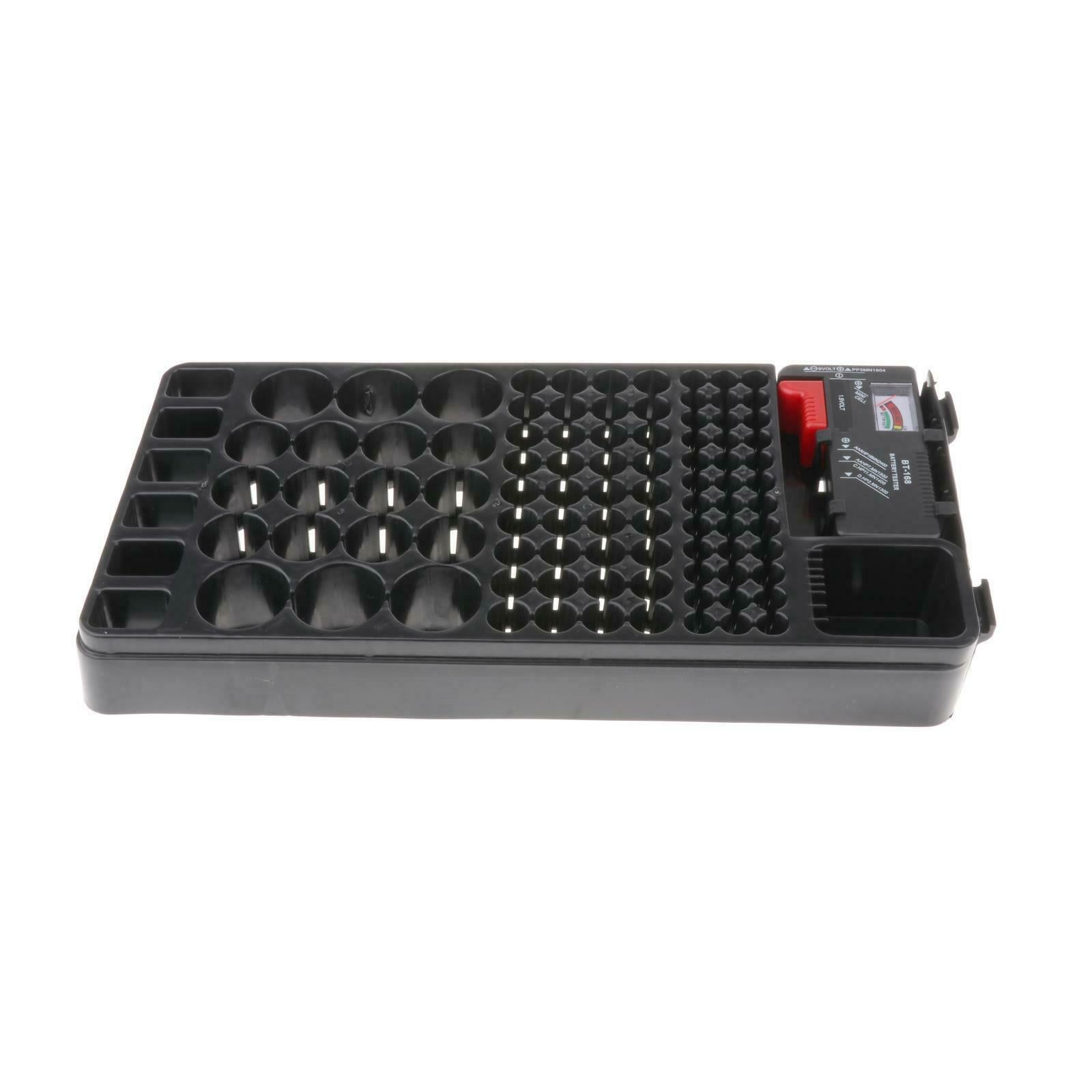 BT-106 Battery Organizer Storage Case Box with Tester Durable For Rack Shelf
