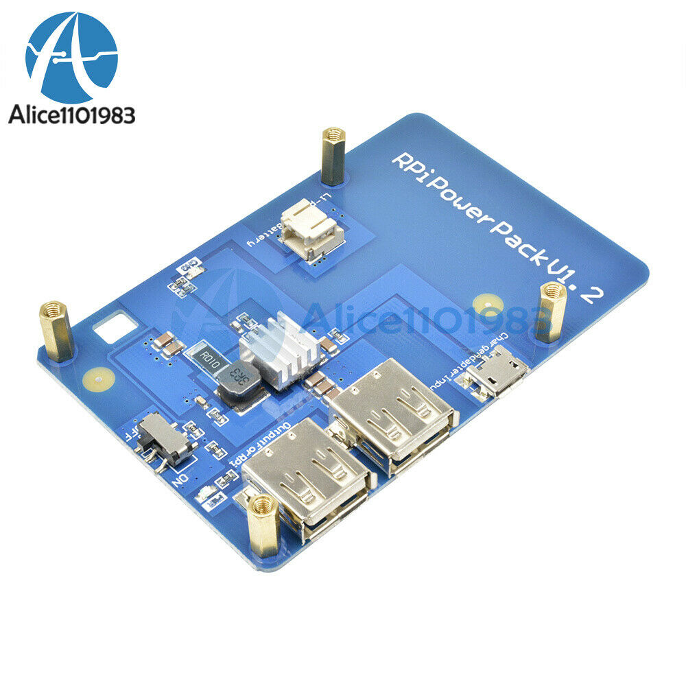 Dual Usb Output Lithium Battery Powerpack Expansion Board for Raspberry Pi3