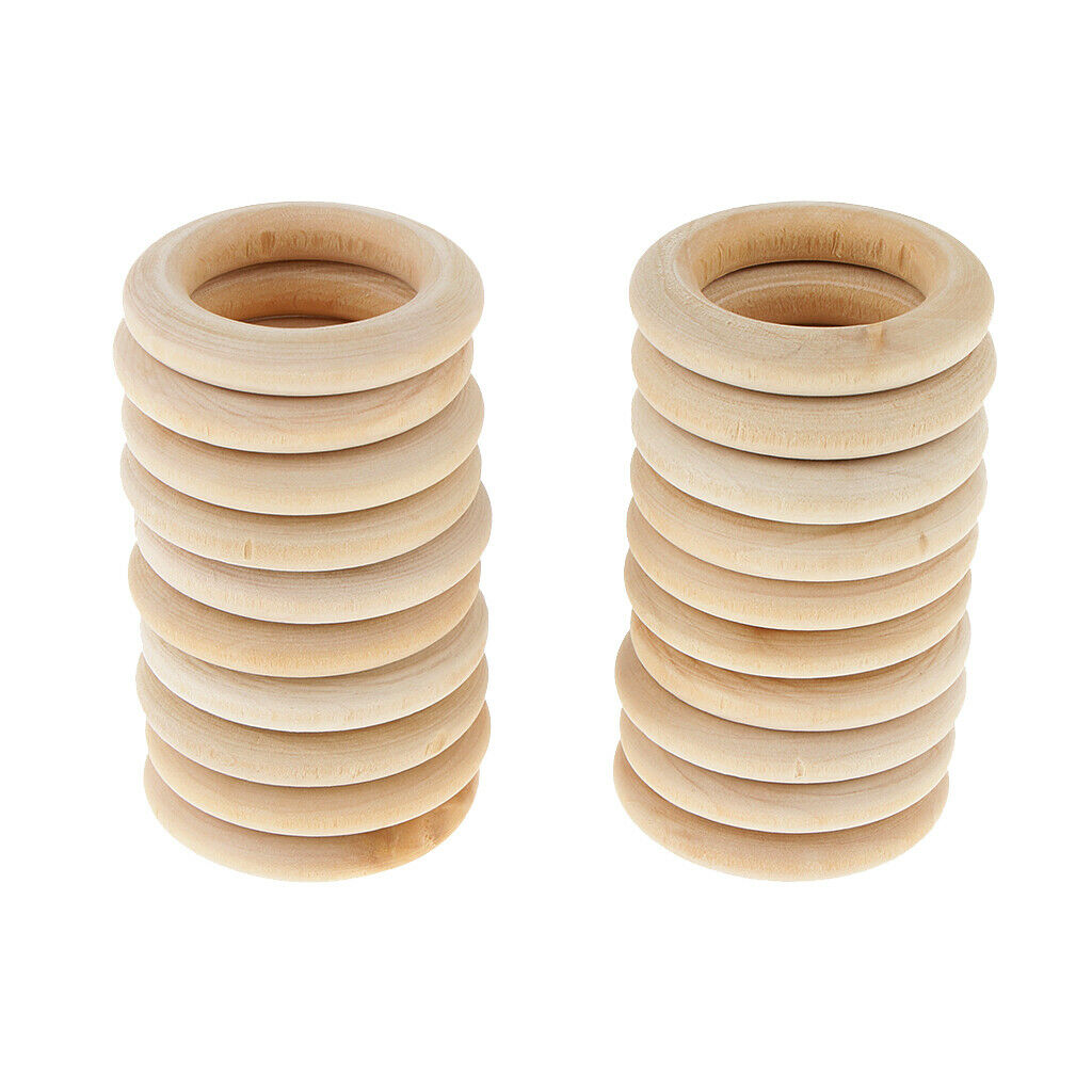 20x Wooden Linking Ring Natural Blank Wood Loop Craft Pendant Connector DIY 30mm