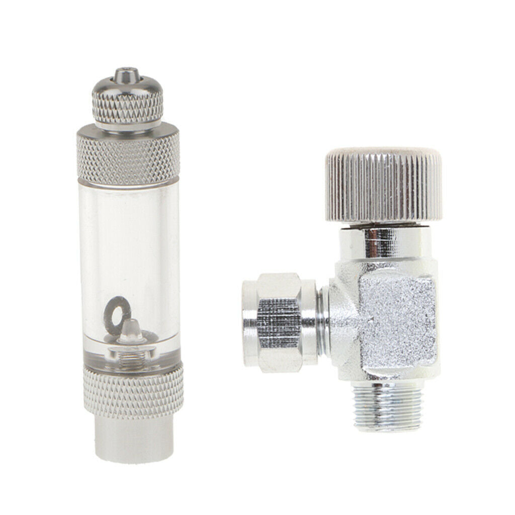 Set of 2, Aquarium Plants Aluminum Precise Check Valve Regulator CO2 Bubble