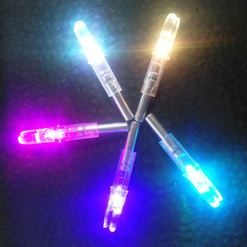 12pcs Colorful Archery Arrow Nocks Led Lighted Tails DIY Arrow Shaft 6.2MM