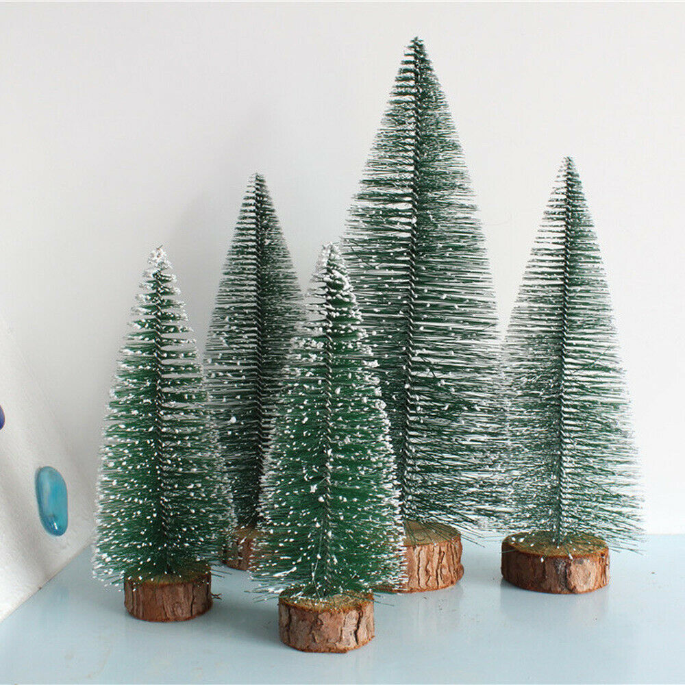 5x Mini Artificial Christmas Tree Frosted Pine Tree White Cedar for Office Decor