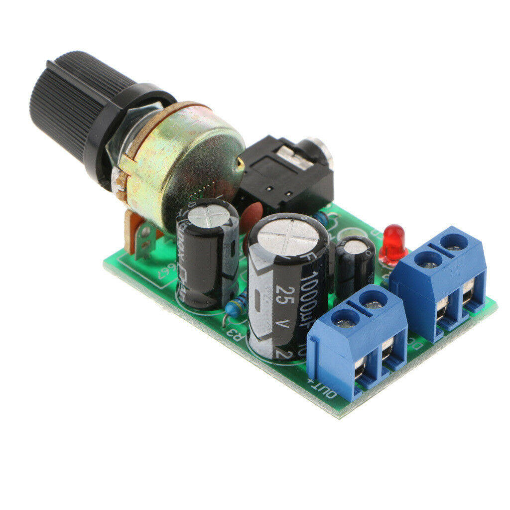 LM386 Audio Amplifier Board 0.5-10W DC3-12V Stereo AMP Module Single-Channel
