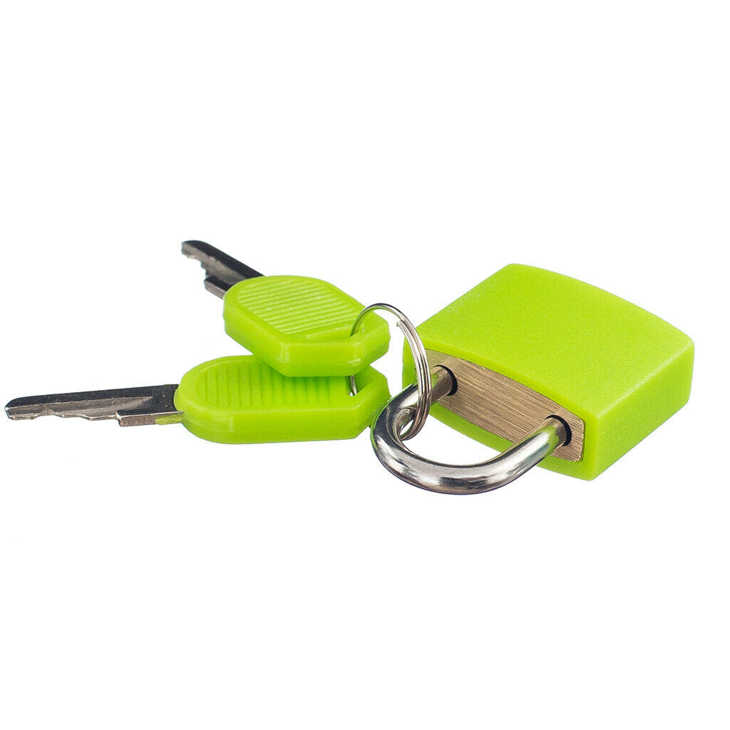 Brass Padlock Mini Locker with Two Keys Luggage Suitcase Bag Locks New Green