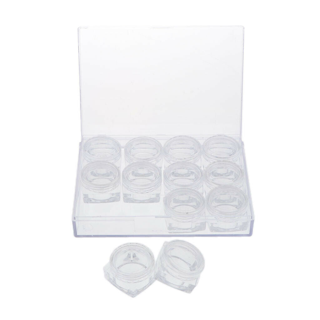 12 Pieces Clear Storage Boxes Jewelry Nail Art Beads Pills Small Item Cases