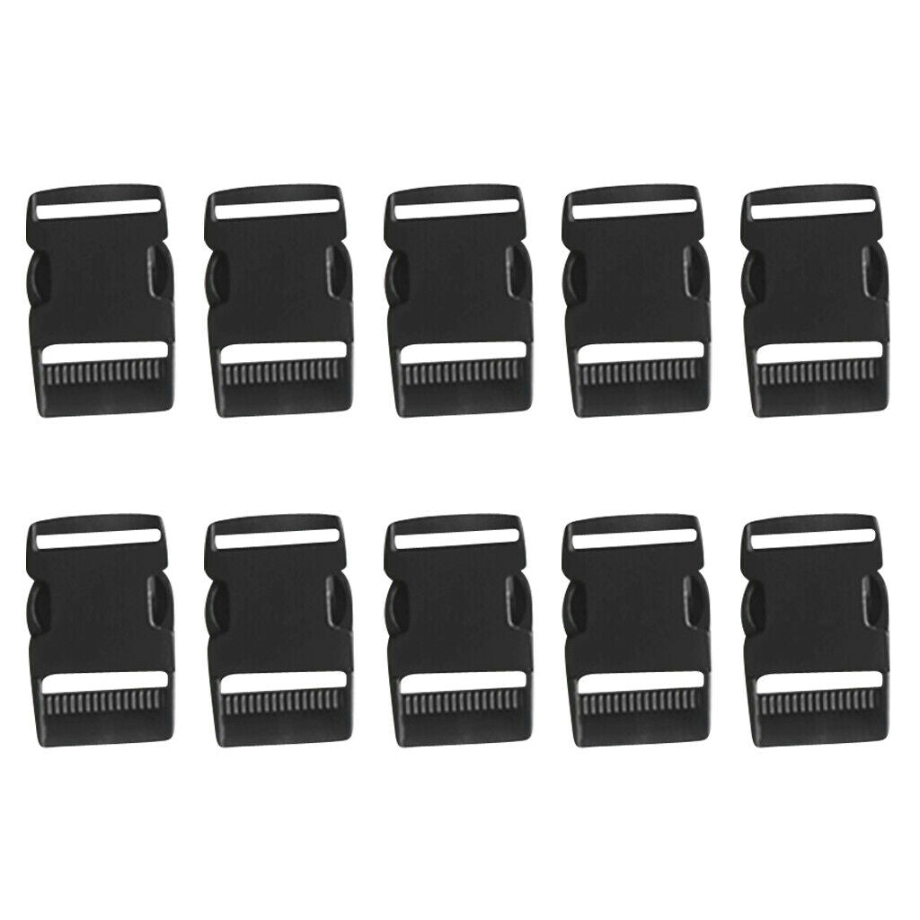 10Pcs 1" Side Release Plastic Buckle for Paracord Bracelet Webbing Straps