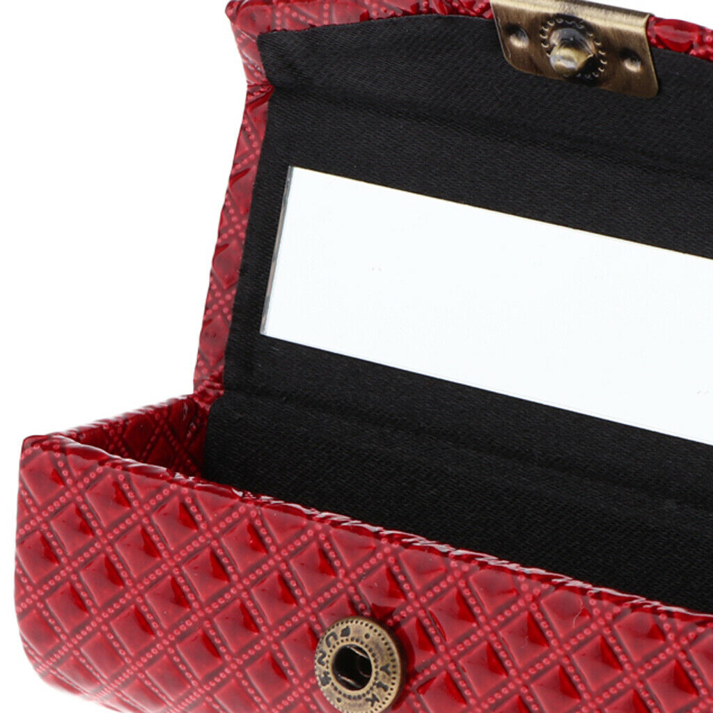 2x Premium Ladies Girls PU Leather Lipstick Case Single Lip Stick Gloss Holder