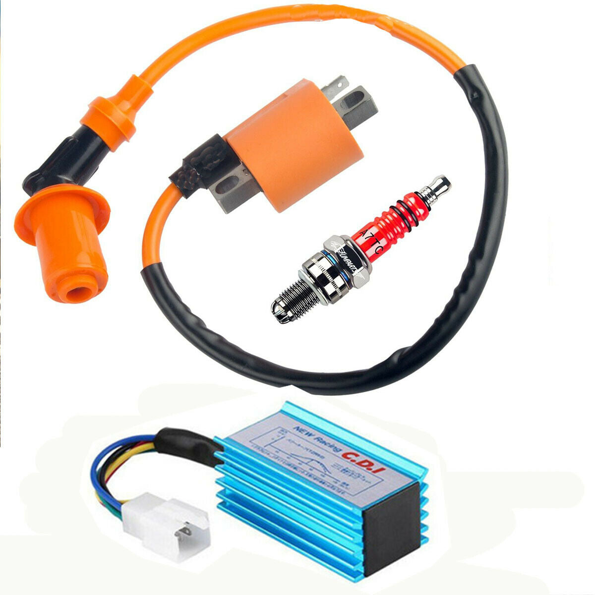 5 Pin 50-160cc ATV / Quad Pit / Dirt bikes Ignition Coil + CDI box + Spark Plug