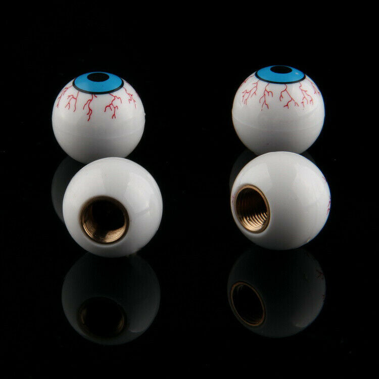 4Pcs Bloodshot Eye Blood Vessel Horror Scare CAR Tire Valve Stem Air Caps Cover