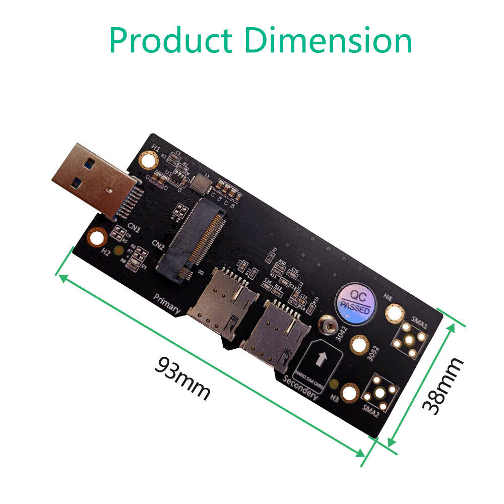 NGFF(M.2) to USB 3.0 Adapter with Dual NANO SIM card Slot for 3G/4G/5G Module