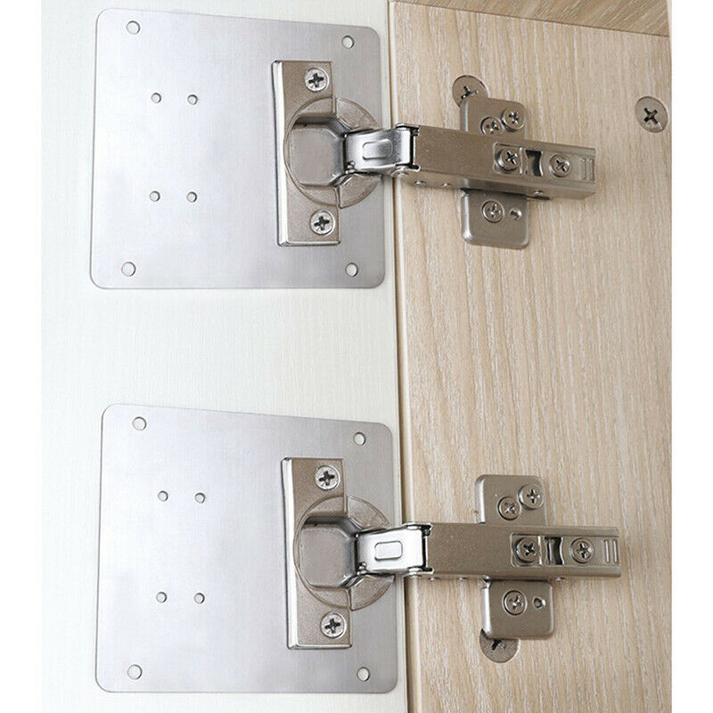 1 set Hinge Repair Plate for Cabinet Furniture Drawer Window Stainless St.l8